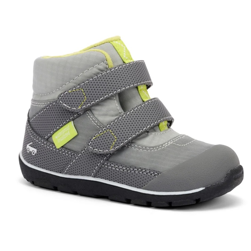 NWT See Kai Run Atlas II Gray and Neon Kids Boots
